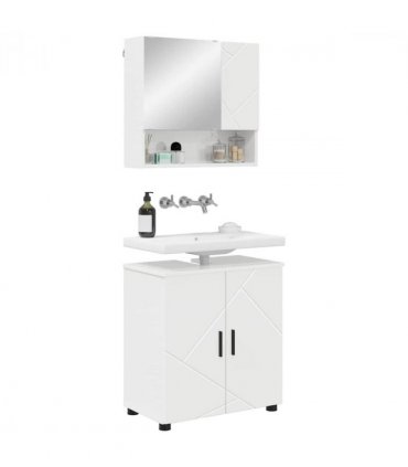 vidaXL Bathroom Furniture Set Wall-mounted 2 pcs High Gloss White