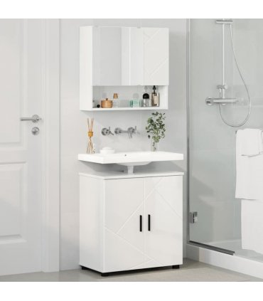 vidaXL Bathroom Furniture Set Wall-mounted 2 pcs High Gloss White