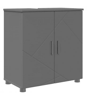 vidaXL Bathroom Furniture Set 2 pcs Black Engineered wood & Metal
