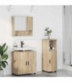 vidaXL Bathroom Furniture Set 3 pcs Sonoma Oak Engineered wood & Metal