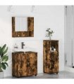 vidaXL Bathroom Furniture Set 3 pcs Smoked Oak Engineered wood & Metal