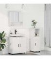 vidaXL Bathroom Furniture Set 3 pcs White Engineered wood & Metal