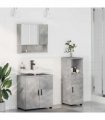 vidaXL Bathroom Furniture Set 3 pcs Concrete grey Engineered wood