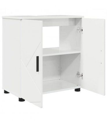 vidaXL Bathroom Furniture Set Wall-mounted 3 pcs High Gloss White