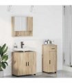 vidaXL Bathroom Furniture Set 3 pcs Sonoma Oak Engineered wood & Metal — V0672002452