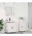 vidaXL Bathroom Furniture Set 3 pcs White Engineered wood & Metal — V0672002453