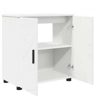 vidaXL Bathroom Furniture Set 3 pcs White Engineered wood & Metal — V0672002453