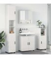 vidaXL Bathroom Furniture Set Wall-mounted 4 pcs High Gloss White