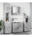 vidaXL Bathroom Furniture Set Wall-mounted 4 pcs Concrete Grey