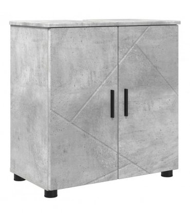 vidaXL Bathroom Furniture Set Wall-mounted 4 pcs Concrete Grey
