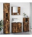 vidaXL Bathroom Furniture Set 4 pcs Smoked Oak Engineered wood & Metal