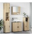 vidaXL Bathroom Furniture Set 4 pcs Sonoma Oak Engineered wood & Metal
