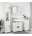 vidaXL Bathroom Furniture Set with Drawer 4 pcs High Gloss White