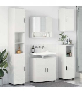 vidaXL Bathroom Furniture Set Wall-mounted 5 pcs High Gloss White