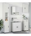 vidaXL Bathroom Furniture Set 5 pcs White Engineered wood & Metal — V0672002477