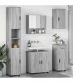 vidaXL Bathroom Furniture Set with Drawer with Door 5 pcs Grey Sonoma