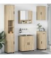 vidaXL Bathroom Furniture Set 5 pcs Sonoma Oak Engineered wood & Metal — V0672002480