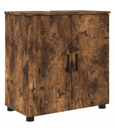 vidaXL Bathroom Furniture Set 5 pcs Smoked Oak Engineered wood & Metal — V0672002482