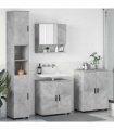 vidaXL Bathroom Furniture Set Wall-mounted 4 pcs Concrete Grey — V0672002483