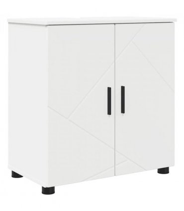 vidaXL Bathroom Furniture Set 4 pcs White Engineered wood & Metal — V0672002485