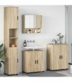 vidaXL Bathroom Furniture Set 4 pcs Sonoma Oak Engineered wood & Metal — V0672002486