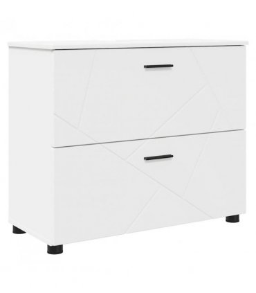 vidaXL Bathroom Furniture Set 2 pcs White Engineered Wood and Metal
