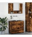 vidaXL Bathroom Furniture Set with Drawer with Shelf 2 pcs Smoked Oak