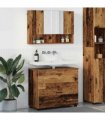 vidaXL Bathroom Furniture Set 2 pcs Old Wood Engineered Wood and Metal