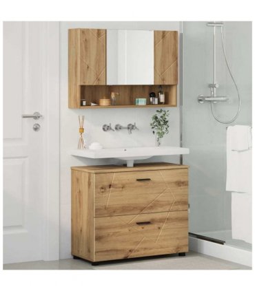 vidaXL Bathroom Furniture Set with Drawer with Shelf 2 pcs Artisan Oak