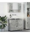 vidaXL Bathroom Furniture Set with Drawer 2 pcs Concrete Grey