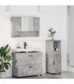 vidaXL Bathroom Furniture Set with Drawer 3 pcs Concrete Grey — V0672002496