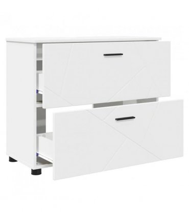 vidaXL Bathroom Furniture Set 3 pcs White Engineered Wood and Metal