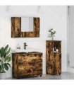 vidaXL Bathroom Furniture Set with Drawer with Shelf 3 pcs Smoked Oak