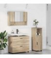 vidaXL Bathroom Furniture Set with Drawer with Shelf 3 pcs Sonoma Oak