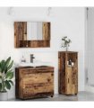 vidaXL Bathroom Furniture Set 3 pcs Old Wood Engineered Wood and Metal