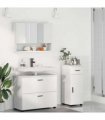 vidaXL Bathroom Furniture Set 3 pcs White Engineered Wood and Metal — V0672002504