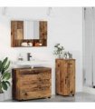 vidaXL Bathroom Furniture Set 3 pcs Old Wood Engineered Wood and Metal — V0672002505