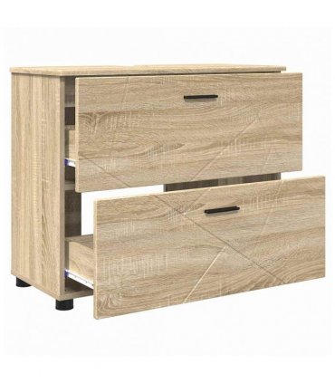 vidaXL Bathroom Furniture Set with Drawer with Shelf 3 pcs Sonoma Oak — V0672002506