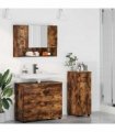 vidaXL Bathroom Furniture Set with Drawer with Shelf 3 pcs Smoked Oak — V0672002508