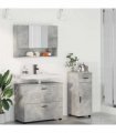 vidaXL Bathroom Furniture Set with Drawer 3 pcs Concrete Grey — V0672002509