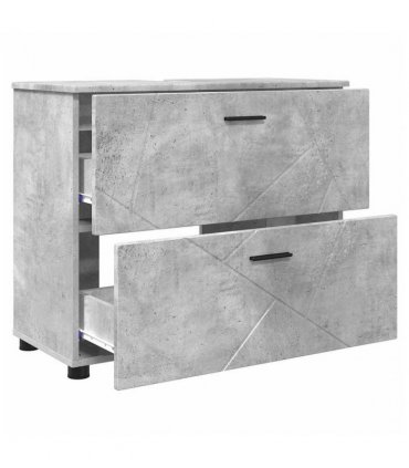 vidaXL Bathroom Furniture Set with Drawer 3 pcs Concrete Grey — V0672002509