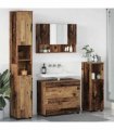 vidaXL Bathroom Furniture Set 4 pcs Old Wood Engineered Wood and Metal