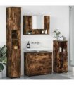 vidaXL Bathroom Furniture Set with Drawer with Shelf 4 pcs Smoked Oak