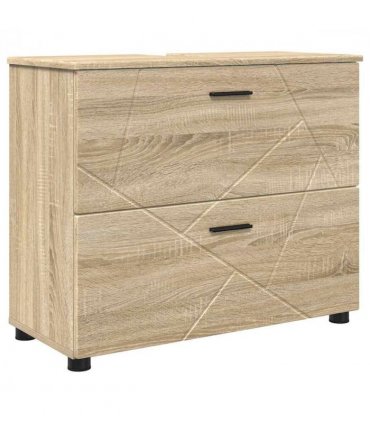 vidaXL Bathroom Furniture Set with Drawer with Shelf 4 pcs Sonoma Oak — V0672002515