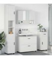 vidaXL Bathroom Furniture Set 4 pcs White Engineered Wood and Metal — V0672002518