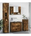 vidaXL Bathroom Furniture Set with Drawer with Shelf 4 pcs Smoked Oak — V0672002519