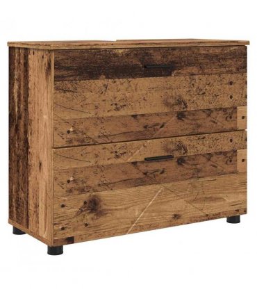 vidaXL Bathroom Furniture Set 5 pcs Old Wood Engineered Wood and Metal
