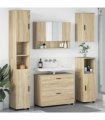 vidaXL Bathroom Furniture Set with Drawer with Shelf 5 pcs Sonoma Oak