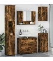 vidaXL Bathroom Furniture Set with Drawer with Shelf 5 pcs Smoked Oak — V0672002526