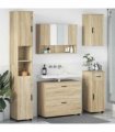 vidaXL Bathroom Furniture Set with Drawer with Shelf 5 pcs Sonoma Oak — V0672002529